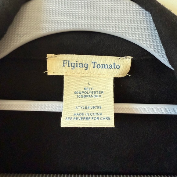 Flying Tomato Faux Suede Jacket - Black - Picture 4 of 5